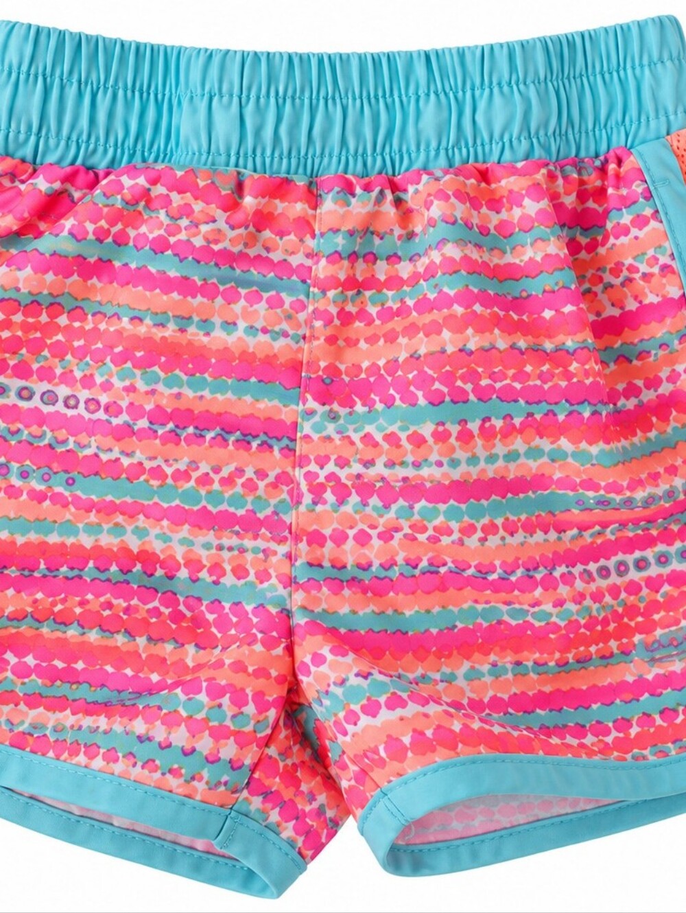 Skechers Pink & Aqua Heart-Striped Athletic Shorts